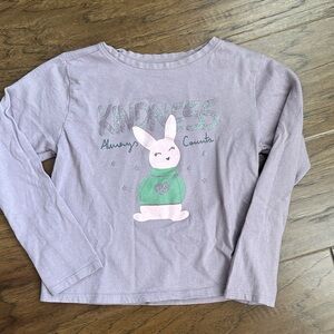 SFERRA Kids Lavender Long Sleeve Tee with Bunny Design